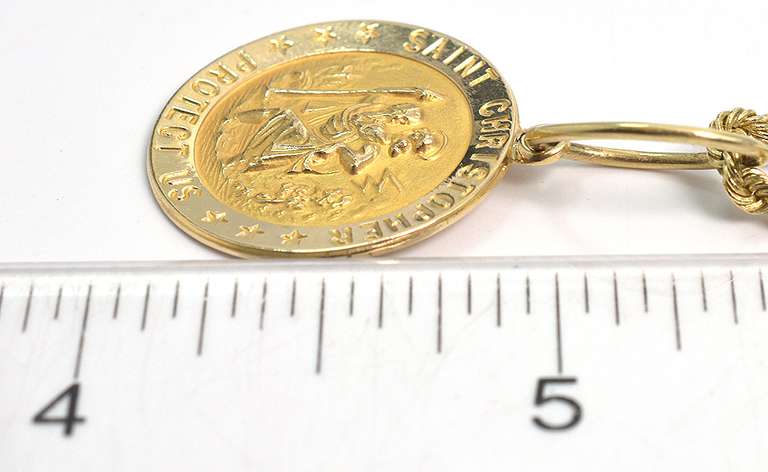 St Christopher Necklace in 14KT Yellow Gold