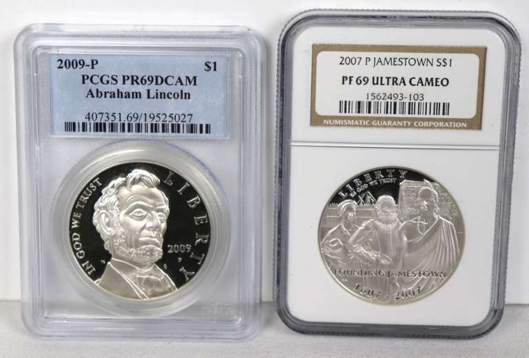 5 Modern Proof Silver Dollars