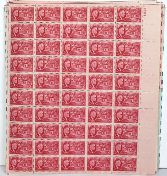 $50 US Face Value 1945 FD Roosevelt 1 2 3& 5 Cent Mint Sheets