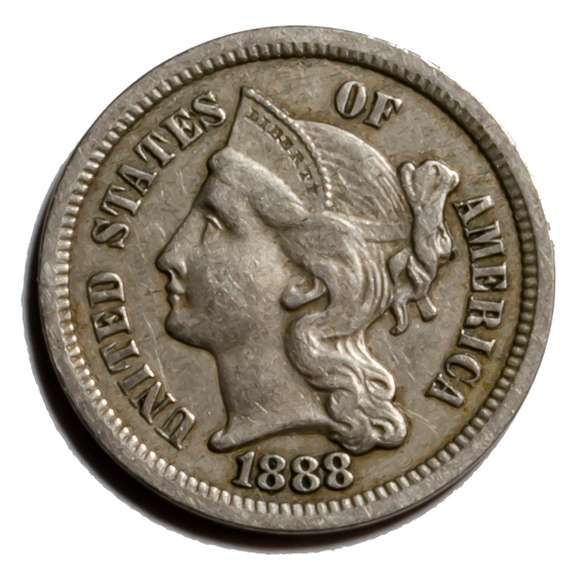 1888 Low Mintage 3 Cent Nickel