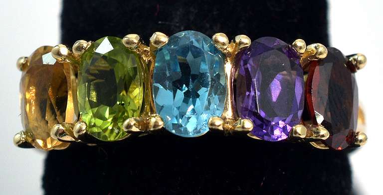 Vibrant Multi-Stone Ring in 14KT Yellow Gold