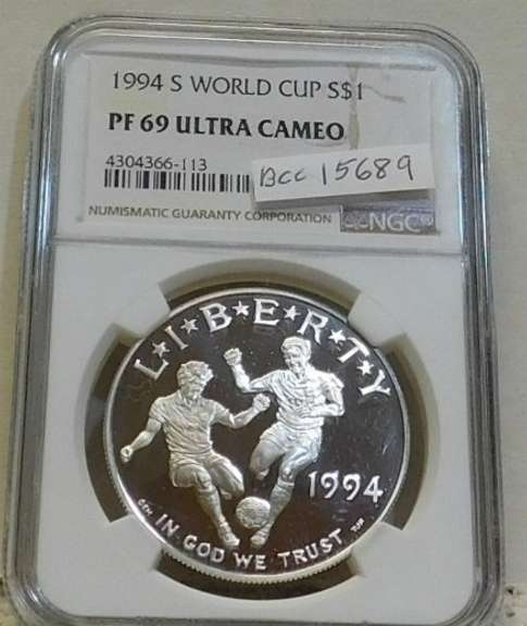 1994-S World Cup Sil PRF Dol NGC PF69UC