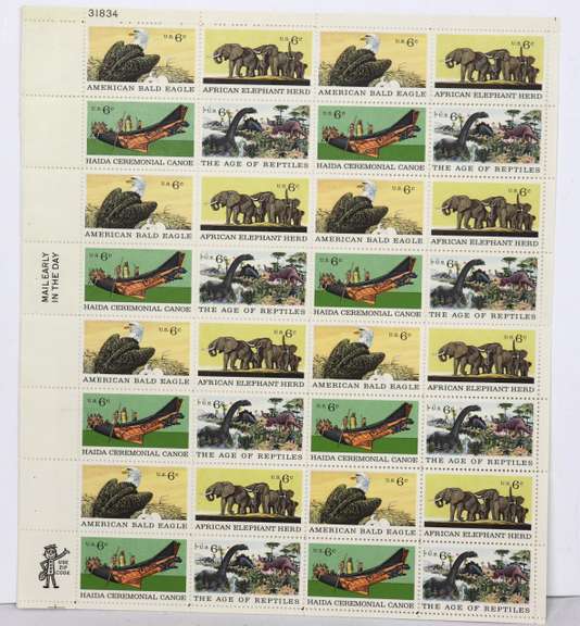 $ 98.60 US Mint Sheet ot 1-6 8 10 13 15 Cents