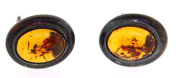 Sterling Silver Amber Earrings