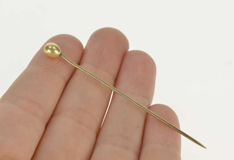Gold Filled Pearl Wedding Victorian Boutonnière Stick Pin