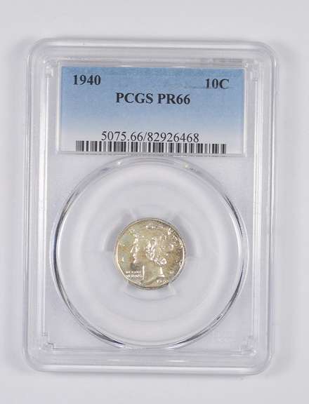 PR66 1940 Mercury Dime - Graded PCGS
