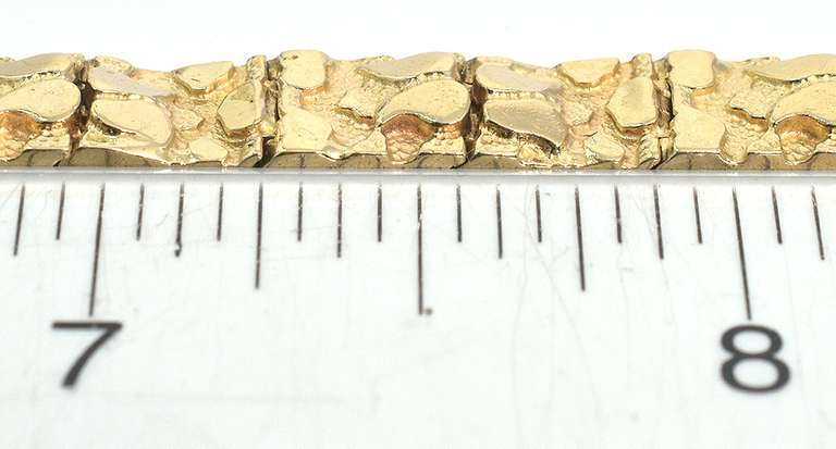 Heavy 8-Inch Nugget Bracelet in 14KT Yellow Gold