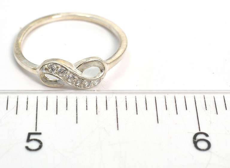 Dainty CZ Infinity Ring in Sterling Silver