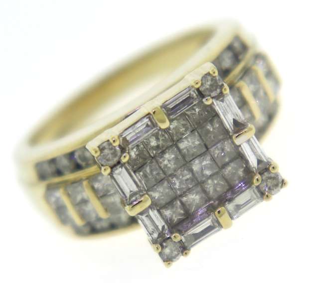 Fabulous Invisible Set w RBC & Baguette Diamond Ring