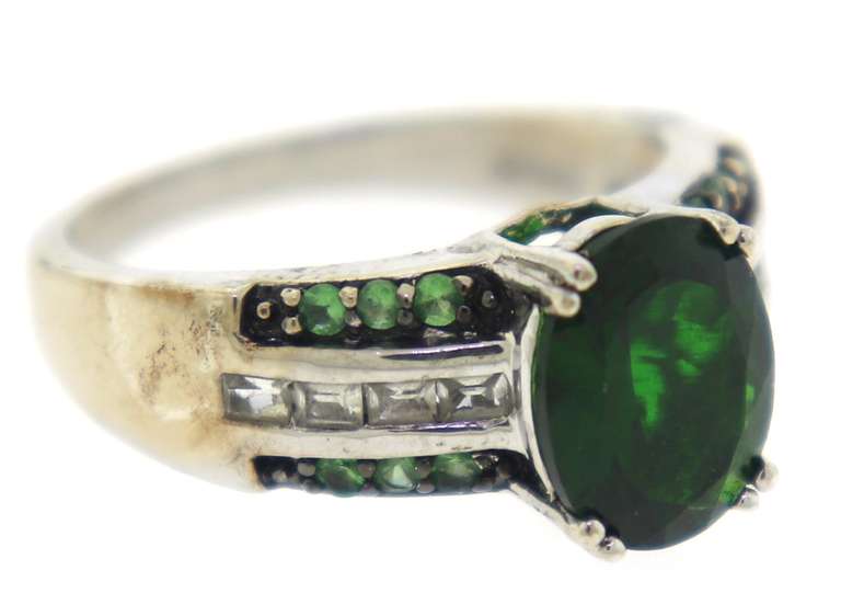 Sterling Silver Emerald Ring