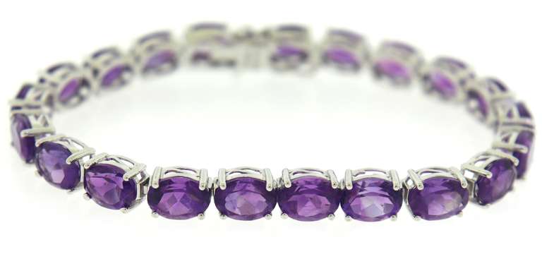 Sterling Silver Amethyst Tennis Bracelet