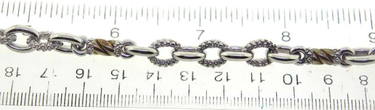 925/18kt Textured Link Bracelet
