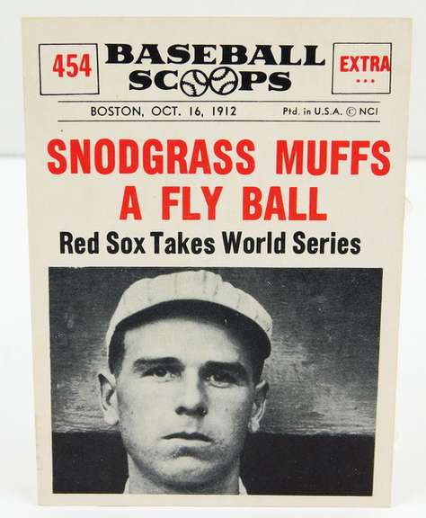 1961 Baseball Scoops Snodgrass Muffs a Fly Ball