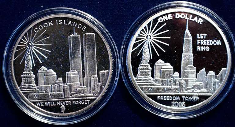 Freedom Tower 2 coin set of 1 oz Silver coins