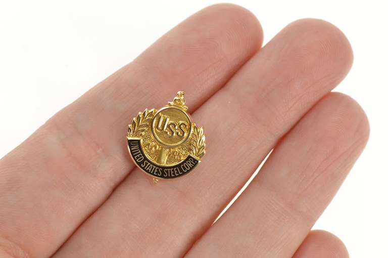 10K Yellow Gold United States Steel 40 Years Service Lapel Pin/Brooch