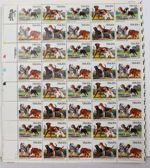 $144 Face Value In Mint  Full Gum 20 Cent US Sheets