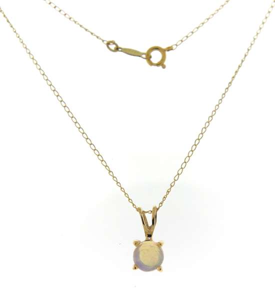 Beautiful 6mm Opal Yellow Gold Necklace