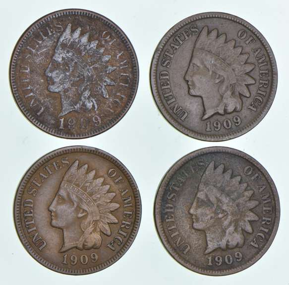 Lot (4) 1909 Indian Head Cents
