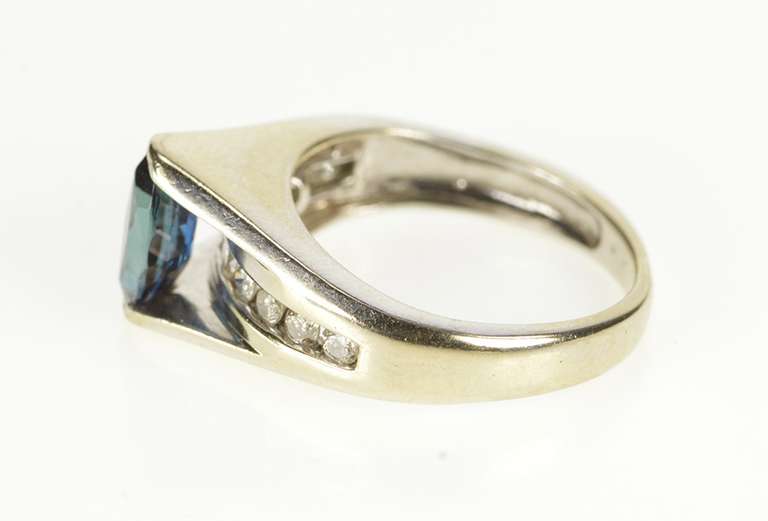 14K Yellow Gold 0.85 Ctw Marquise Sapphire Diamond Engagement Ring