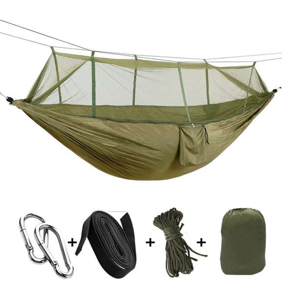 Double Camping Hammock Bed With Mosquito Net