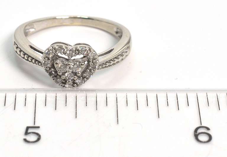 Sweet 1/10CTW Diamond Heart Ring in White Gold