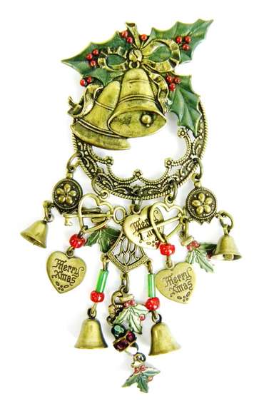 Festive Collection of Vintage Christmas Pins