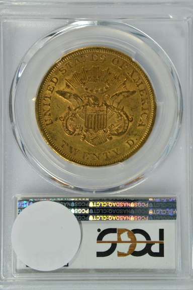 Essentially Brilliant Uncirculated 1861 Type One $20 Liberty Gold Piece. PCGS AU58 'The War Hoard'