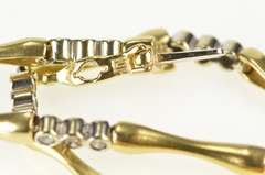 10K Yellow Gold 0.75 Ctw Diamond Inset Curved Bar Link Tennis Bracelet