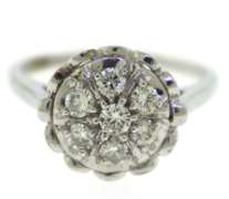 Fantastic White Gold Flower Diamond Ring
