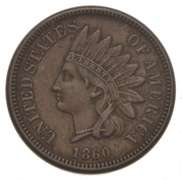 1860 Indian Head Cent - Pointed Bust