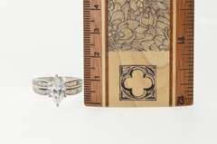 14K White Gold Marquise Cubic Zirconia Travel Engagement Ring