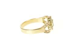 14K Yellow Gold Unique Baguette Diamond Cluster Engagement Ring
