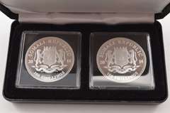 2014 Somalia 100 Shillings 1 Oz Silver Colored 2 Coin Day & Night Ed.