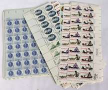 $129.40 Face Value Mint 1-5 Cent US Sheets & 13 Cent  Pl Blocks