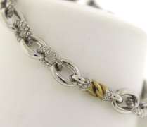 925/18kt Textured Link Bracelet