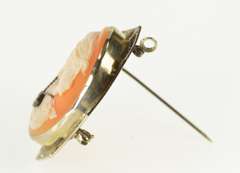 14K White Gold Filigree Diamond Necklace Victorian Cameo Pendant/Pin