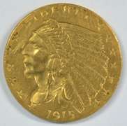 Great-looking 1915 US $2.50 Indian Gold Piece