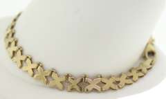Pretty Yellow Gold X Link Line Bracelet