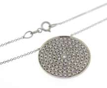Fantastic Pave Diamond Disc Necklace