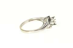 10K White Gold Diamond Solitaire Retro Bypass Promise Ring