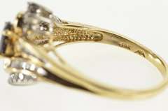 10K Yellow Gold 1.60 Ctw Sapphire Diamond Bypass Engagement Ring