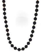 Black Onyx and Gold Beaded Necklace