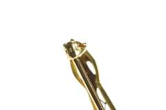 14K Yellow Gold Art Deco Diamond Sapphire Filigree Bar Pin/Brooch