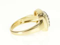 14K Yellow Gold Square Diamond Cluster Halo Engagement Ring