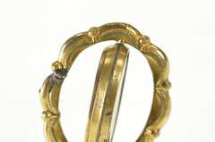 Gold Filled Victorian Ornate Photo Picture Mourning Pin/Brooch