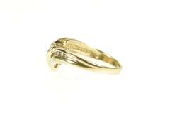 10K Yellow Gold Wavy Baguette & Round Diamond Statement Ring