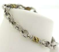 925/18kt Textured Link Bracelet