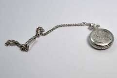 Ornate Men's Pocket Watch with Half Dollar .