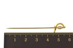 14K Yellow Gold Victorian Seed Pearl Ornate Broadsword Toothpick