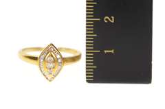10K Yellow Gold Diamond Baguette Halo Engagement Ring